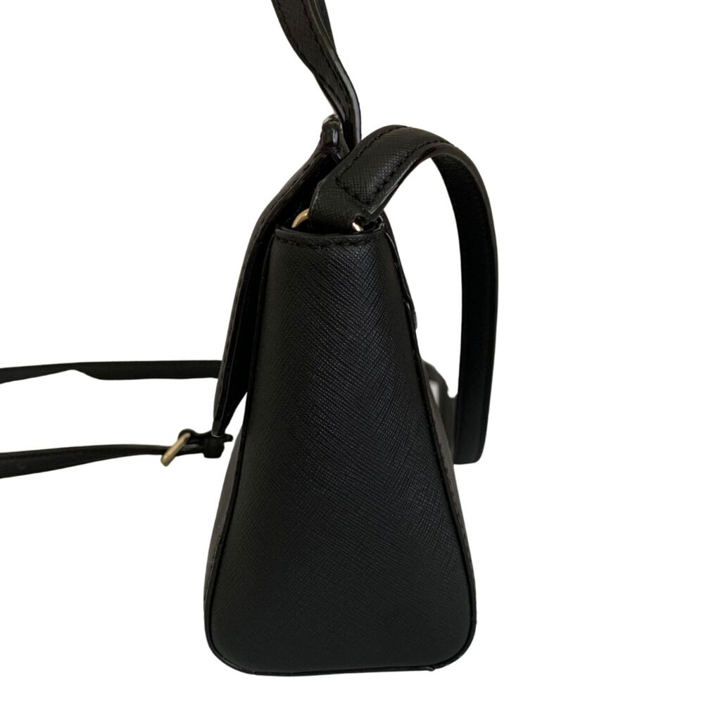 Kate Spade Black Leather Mini Flap Satchel/ Crossbody - Picture 7 of 13